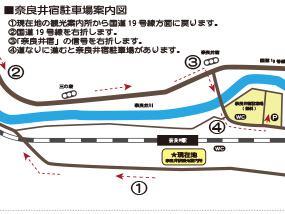 奈良井宿駐車場案内図